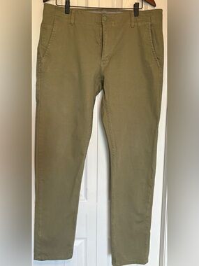 Dockers SmartFlex Stretch Khaki Chino Pants Olive Green Straight Leg 36x32